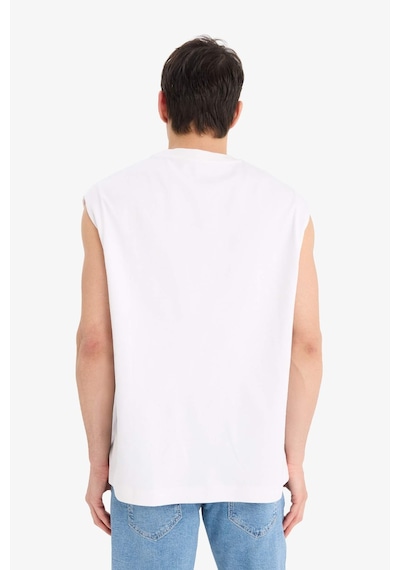 DeFacto %100 Pamuk Boxy Fit Bisiklet Yaka Baskılı Atlet C5040AX25HSWT34