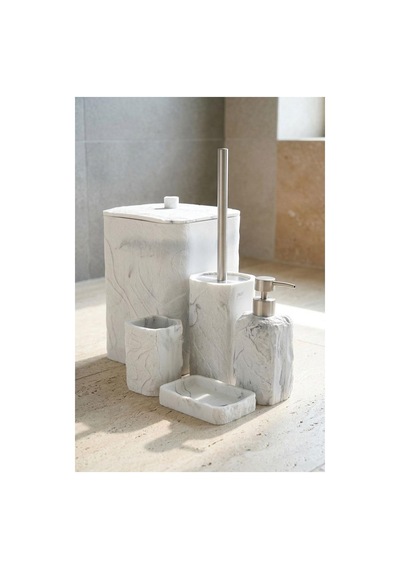 Acar Jhn-09342 Beyaz Laduree Collection 5'li Köşeli Banyo Set