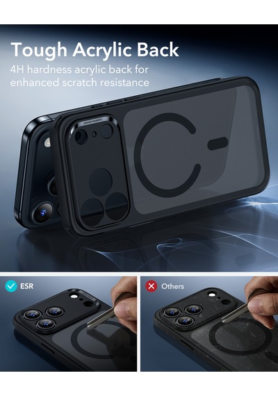 Esr Apple Uyumlu iPhone 17 Pro Max Classic Hybrid Magsafe Kılıf - Kamera Kontrol Buton - Buzlu Siyah Buzlu Siyah
