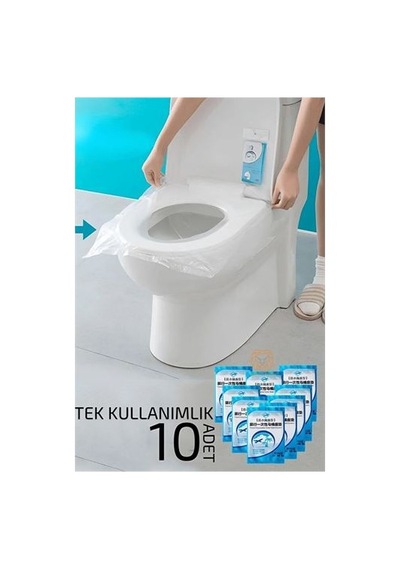Klozet Kapağı Kılıfı Hijyenik Seyahat Tek Kullanımlık Klozet Wc Örtüsü 10 Adet 720808 Beyaz