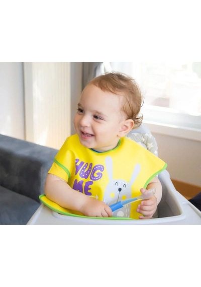 Babyjem Poli Muşamba Mama Önlüğü Büyük Sarı