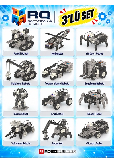 Rq Robotik Kodlama Eğitim Seti 3'lü Set
