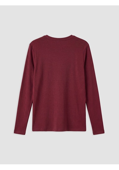 Lcw Everyday Bordo Bisiklet Yaka Soft Touch Kadın Tişört