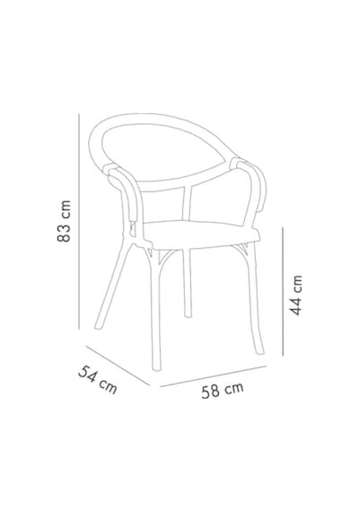 Tilia Flash-n Polipropilen Kollu Sandalye Venge İskelet - Bahçe, Balkon, Teras, Veranda, Havuz Kenarı, İç Ve Dış Mekan, Kafe, Restoran İçin, İstiflenebilir