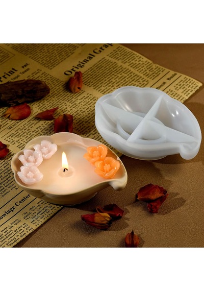 Epoksi Deniz Kabuğu Tealight Mumluk Ev Dekorasyonu Silikon Ve Taş Tozu Kalıbı