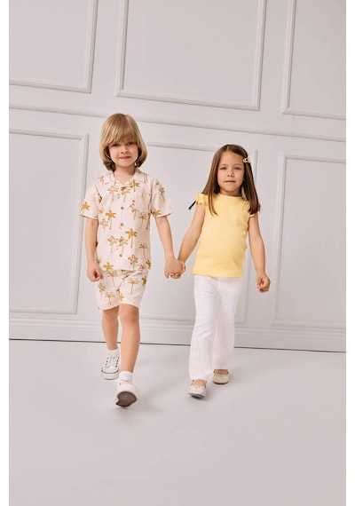 DeFacto Kız Bebek Flare Fit İspanyol Paça Gabardin Pantolon E1798A525SMWT34 Beyaz