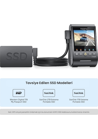 Viofo A329 İçin Type-c Ssd Data Kablosu 1.8 Metre