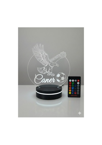 Kişiye Özel Kartal Futbol Temalı Renk Değiştiren Rgb 3d Led Lamba Dekoratif Masa Gece Lambası