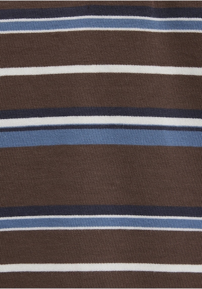 Mavi - Çizgili Polo Yaka Kahverengi Tişört 1614119-88068