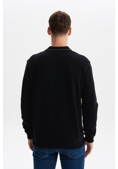 AR-MA Arma Erkek Regular Fit Polo Yaka Sweatshirt Karbon Fırçalı Selanik, %65 Pamuk %35 Polyester, Düğmesiz Basic K30554698602 Siyah AR-MA Arma Erkek Regular Fit Polo Yaka Sweatshirt Karbon Fırçalı Selanik, %65 Pamuk %35 Polyester, Düğmesiz Basic K30554698602 Siyah