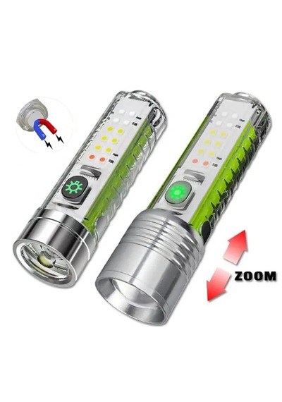 Watton Wt-609 2023 Seri 8 Mod Şarjlı Yeni Nesil El Feneri Gümüş