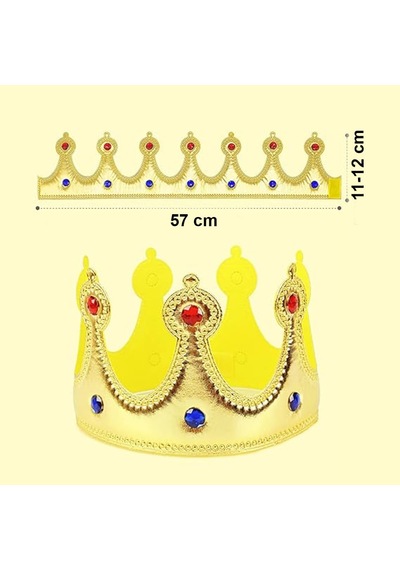 Altın Renk Eva Malzemeden İmal Çocuk Kral Tacı 57 Cm - Zmff-707554 18