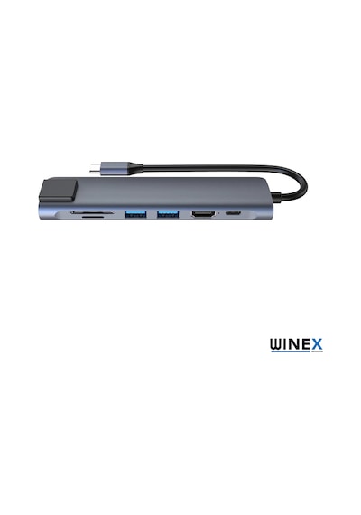 Winex 7in1 USB Type-C Hub Port Adaptör HDMI USB Ethernet PD Giriş