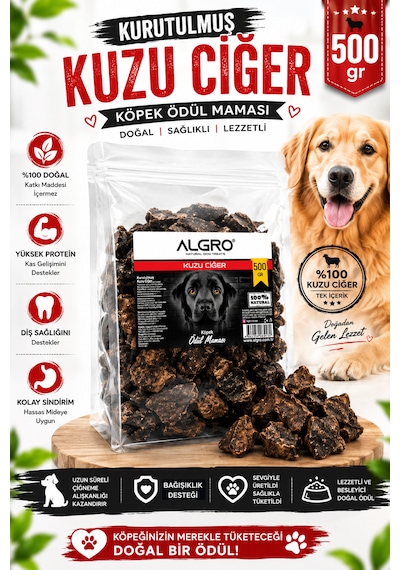%100 Kuzu Ciğer Köpek Ödülü 500 Gr