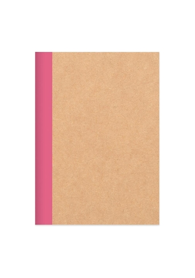Çizgili Stickerli Kraft Kapak Defter Mavi 18,5 26 50 Yp. Pembe Çok Renkli