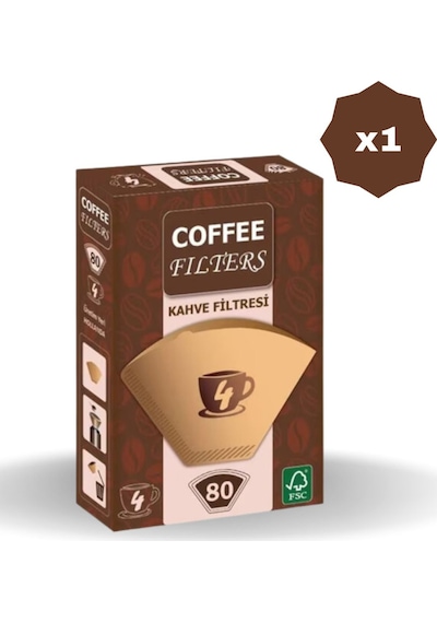 Coffe Filters Filtre Kahve Kağıdı Brown 80'li - 1 Adet