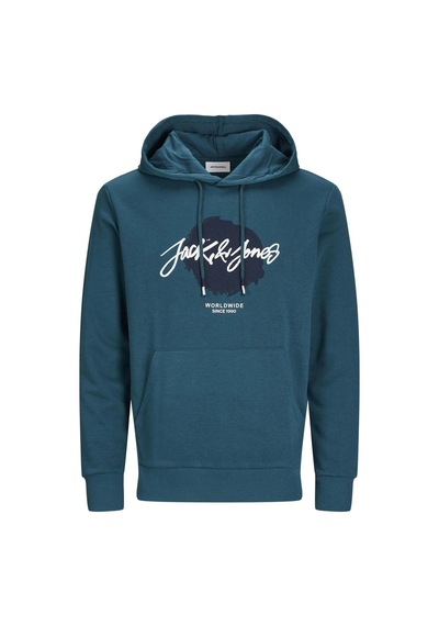 Jack & Jones Jjtıley Sweat Hood Ln Mavi Erkek Sweatshirt Mavi