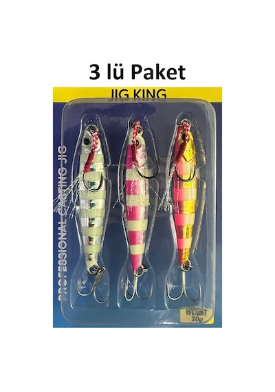 Ryuji Jig King 6.5 CM 20 G Zebra Mix Jig 3 Adet