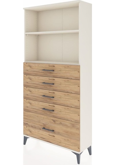Arges Dolap 2 Raflı 5 Çekmeceli 88x30x182 Aytaşı-çam Aytaşı