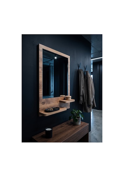 Antik Ahşap Dekoratif Ayna Raflı Banyo Lavabo Wc Oda Dresuar Koridor Konsol Mutfak Makyaj Aynası Srn-13x Atlantik Çam