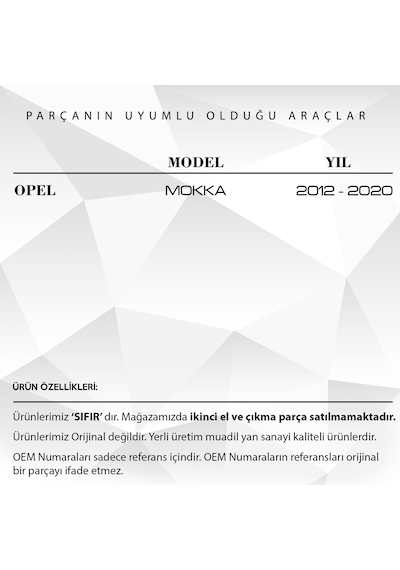 Opel Mokka İçin El Fren Düğmesi - Krom