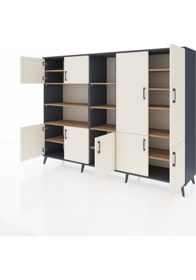 Hyperion Dolap 14 Raflı 9 Kapaklı 220x44x163 Antrasit-aytaşı/çam Aytası/atlas Çam - Antrasıt Hyperion Dolap 14 Raflı 9 Kapaklı 220x44x163 Antrasit-aytaşı/çam Aytası/atlas Çam - Antrasıt