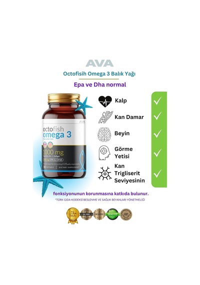 Epa Dha Kokusuz Octofish İsviçre Omega 3 Balık Yağı 30 Kapsül
