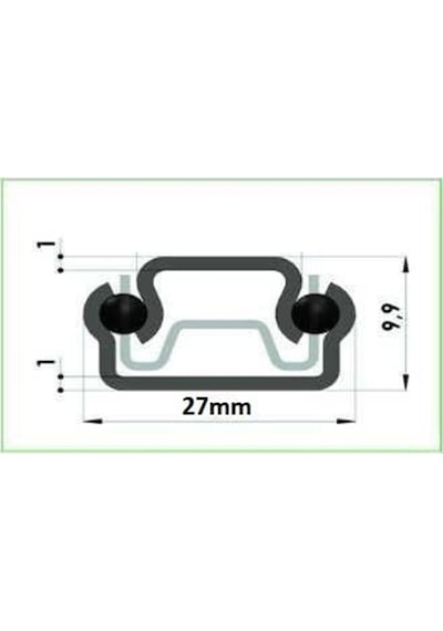 31 Cm Gömme Teleskopik Bilyalı Çekmece Rayı 27mm Krom