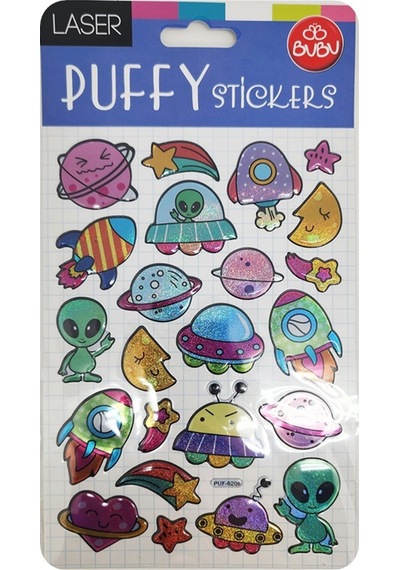 Bu-bu Damla Stickers Uzay 12,5x23,5 Bubu-puf-6206 Çok Renkli