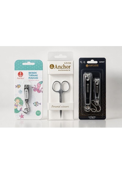 Anchor Profesyonel Bakım Seti, Bebek Tırnak Makası, Gx116 Kişisel Makas Ve Gx107 Tırnak Makası, Paslanmaz Çelik