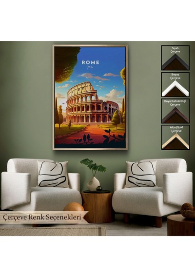 Miyrem^ Canvas Serie Roma İtalya Kolezyum Tablo-7701