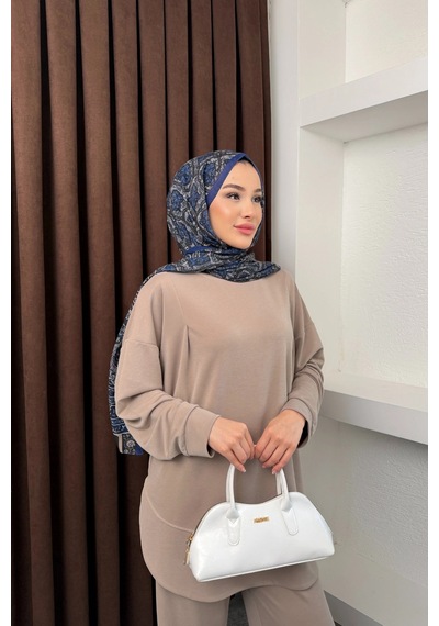 Mihran Butik Kalina Model İthal Pike Kumaş Cep Detaylı Kadın Takım Taş