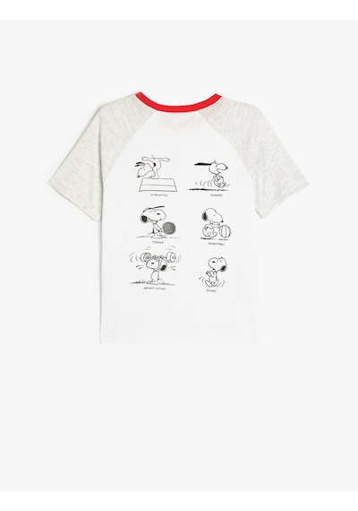 Koton Snoopy Tişört Arkası Baskılı Kısa Kollu Bisiklet Yaka Pamuklu Lisanslı Beyaz 4skb10515tk Beyaz