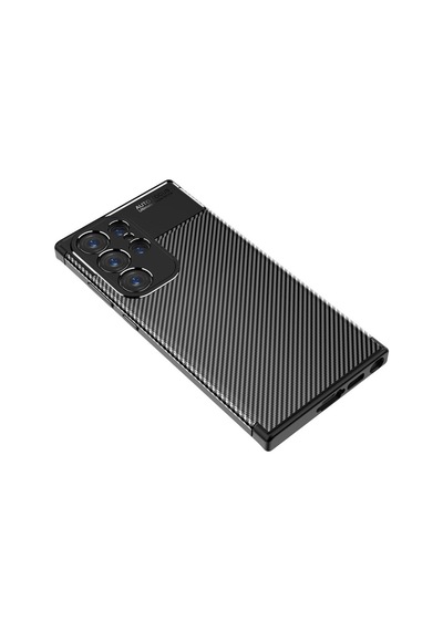 Samsung Galaxy Uyumlu S23 Ultra Kılıf Karbon Silikon Case Kapak