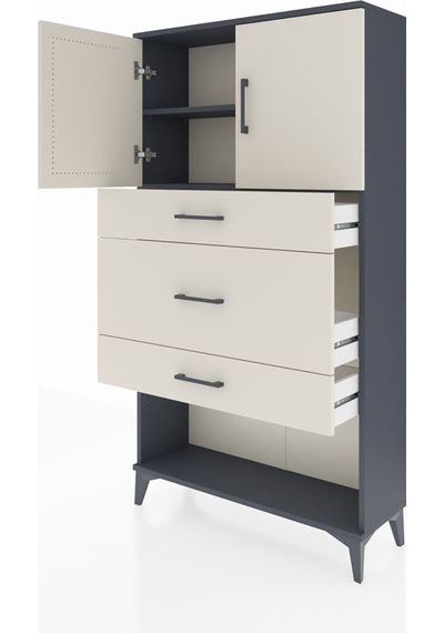 Arges Dolap 2 Raflı 3 Çekmeceli 2 Kapaklı 88x30x163 Antrasit-aytaşı Antrasit Arges Dolap 2 Raflı 3 Çekmeceli 2 Kapaklı 88x30x163 Antrasit-aytaşı Antrasit