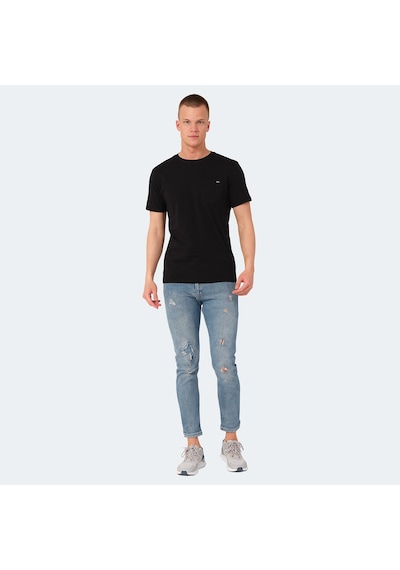 Slazenger VESELA Erkek Cepli Siyah Tişört