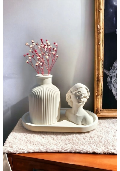 Bernami Biblo Pinterest Dekoratif Kadın Figür Mini Kuru Çiçek Vazosu Set