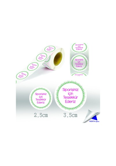 Sipariş Paketi Etiketi Sticker 3,5cm 28 Adet Baskes Model 20