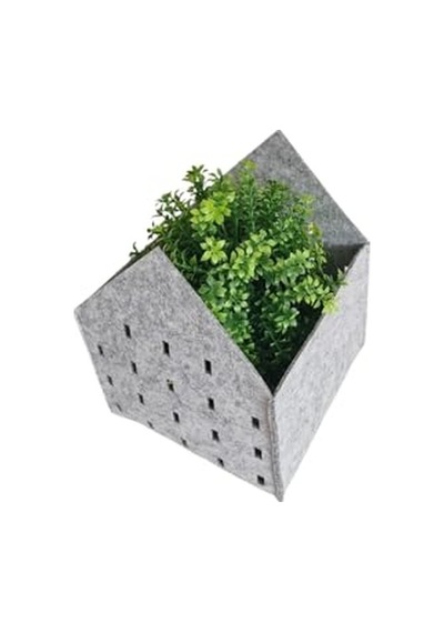 Ayrex Dekoratif Keçe Saksı Ve Organizer Sepet Gri, 20x20x25 Cm, 3 Mm Kalınlıkta Çok Amaçlı Keçe Saklama Kutu Diğer