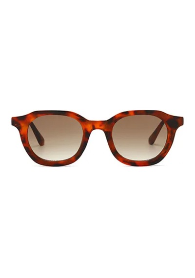 Grovela Leopar Desenli Kahverengi Cam Vintage & Retro Unisex Güneş Gözlüğü