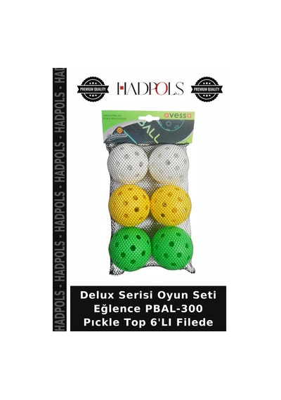 Delux Serisi Oyun Seti Eğlence Pbal-300 Pıckle Top 6'lı Filede Çok Renkli