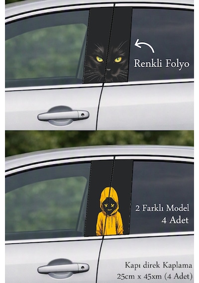 Estetik Stil Seçeneği Kapı Direk Folyo Sticker Etiket