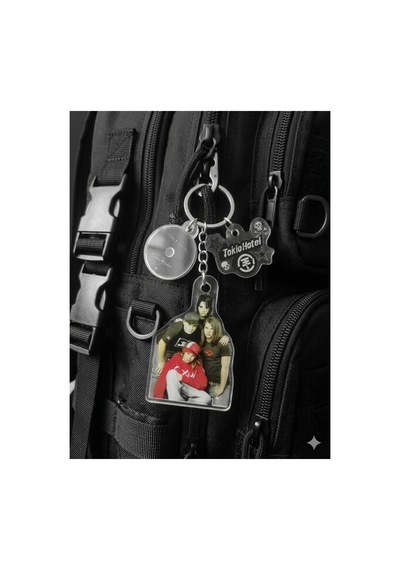 Owl Bag Tokio Hotel Desenli Özel Tasarım Acrylic Anahtarlık Çanta Süsü Çok Renkli