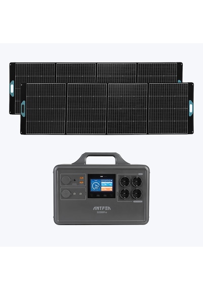 Antfea S2200 Pro Taşınabilir Güç Kaynağı + 2 Adet 300w Taşınabilir Güneş Paneli 2.4 Kw / 2.2 Kwh / 600 W