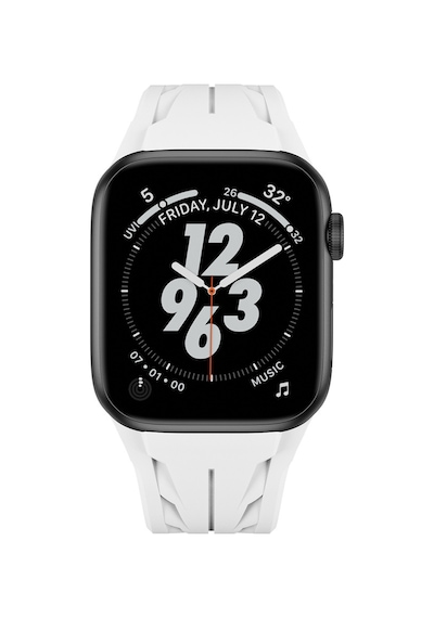 Apple Uyumlu Watch  7 45mm Krd-127 Metal Tokalı Silikon Kordon-kırmızı
