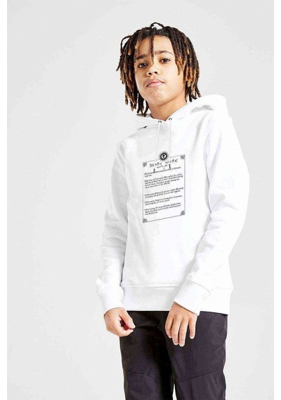 Tshirthane Deathnote Baskılı Unisex Çocuk Kapüşonlu Beyaz Sweatshirt (528673792)