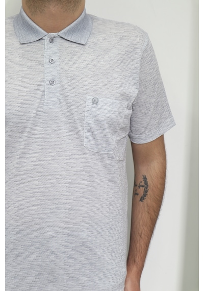 Santa Dmctekstil Erkek Kendinden Desenli Klasik Rahat Kalıp Tek Cepli Polo Yakalı T-shirt Gri Santa Dmctekstil Erkek Kendinden Desenli Klasik Rahat Kalıp Tek Cepli Polo Yakalı T-shirt Gri
