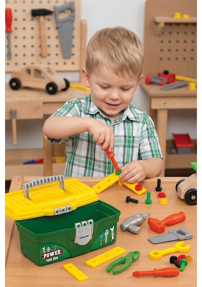 Power Tool Box 12 Parça Eğitici Oyuncak Tamir Çantası Seti 3+ Yaş