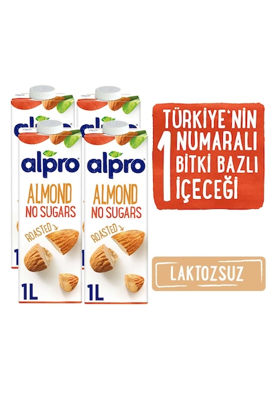 Alpro Şekersiz Badem Sütü 4 x 1 L