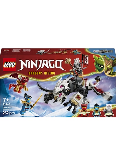 LEGO® NINJAGO® Zilvar ve Ejderha Canavar Grimtak 71863 - 7 Yaş ve Üzeri için 3 Minifigür İçeren Oyuncak Yapım Seti (232 Parça)